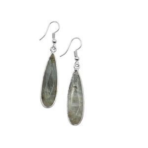 NWT~Kinsley Armelle Silver Haze Labarodite Dangle Earrings~Retired Design~$50 RV